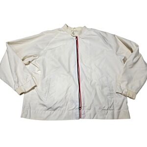 Vintage Retro Racing Stripe Zip Jacket Raglan‎ Sleeve Lightweight XL As Is